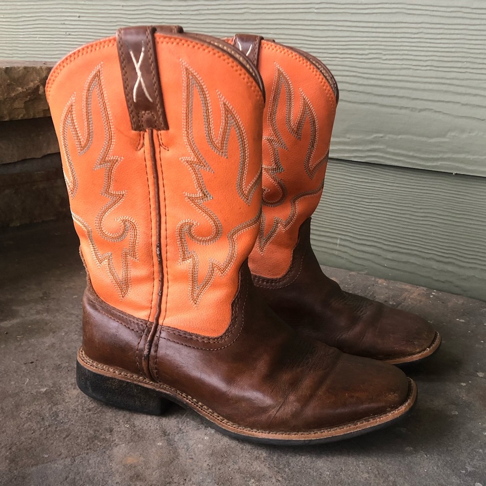 Twisted X Kids Western Boots Orange Size 1 1/2